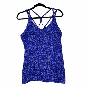 ATHLETA Floral Strappy Shelf Bra Tank Womens XL